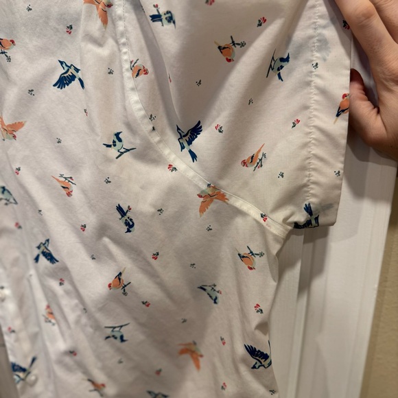 Bird print Lands End button down - 18 Tall - Picture 3 of 6